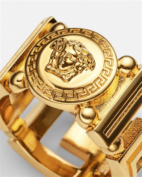 versace gold keyrings|Greca Ring Gold .